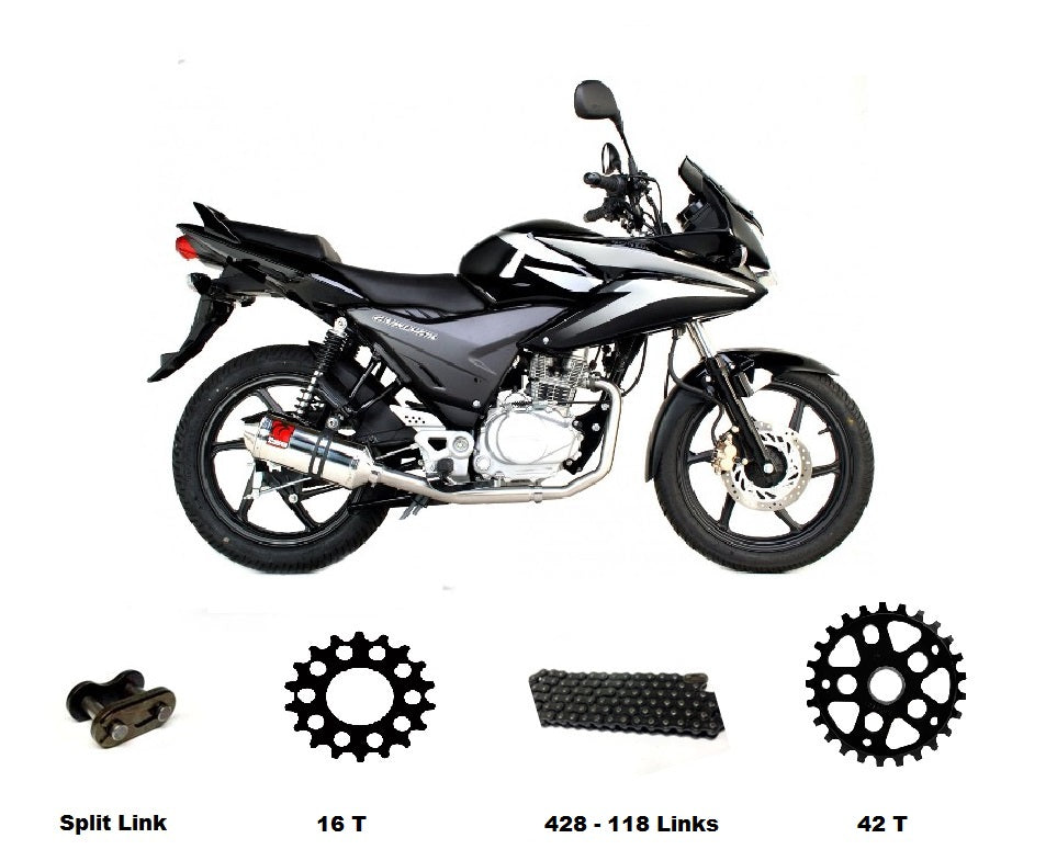 Honda CBF125 2009 - 2014 BLACK Chain & Sprockets Set