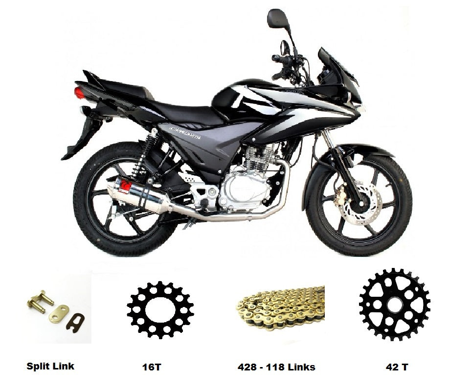 Honda CBF125 2009 - 2014 GOLD Chain & Sprockets Set
