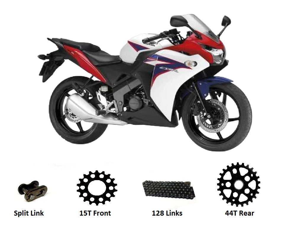 Honda CBR 125 R B-D 2011 - 2016 BLACK Chain and Sprockets Set
