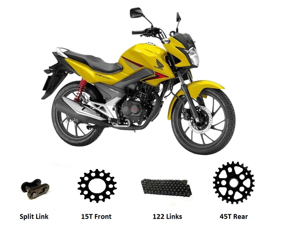 Honda CB125F (GLR125) 2015 - 2021 BLACK Chain & Sprockets Set