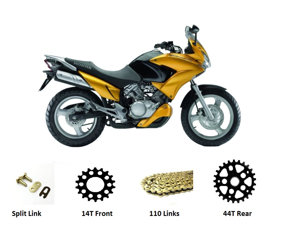Honda XL125V Varadero 2001 - 2013 GOLD Chain and Sprockets Set
