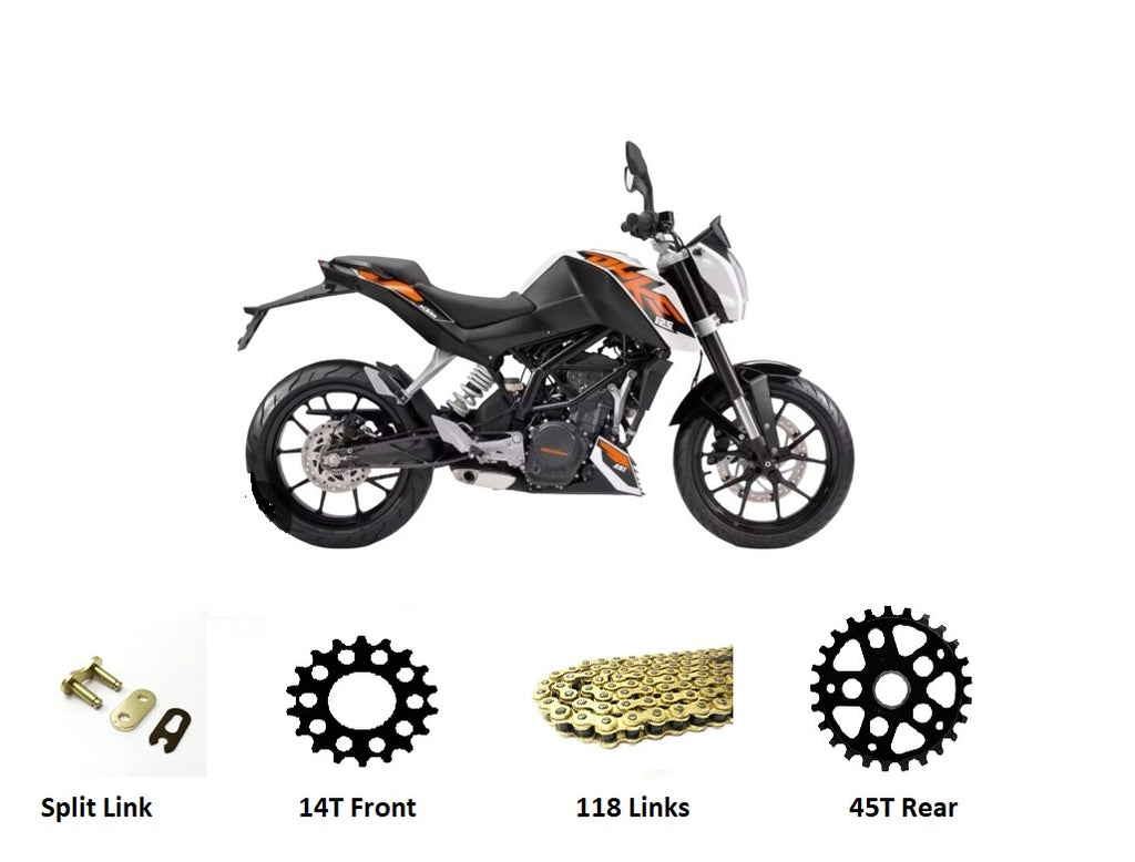 KTM Duke 125 2014 - 2022 GOLD Chain and Sprockets Set