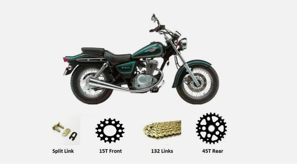 Suzuki GZ125 MARAUDER 1998 - 2011 GOLD Chain and Sprockets Set