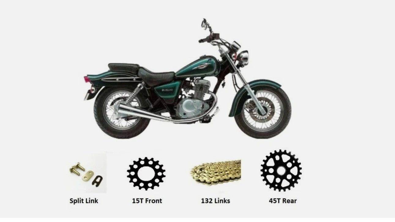 Suzuki GZ125 MARAUDER 1998 - 2011 GOLD Chain and Sprockets Set
